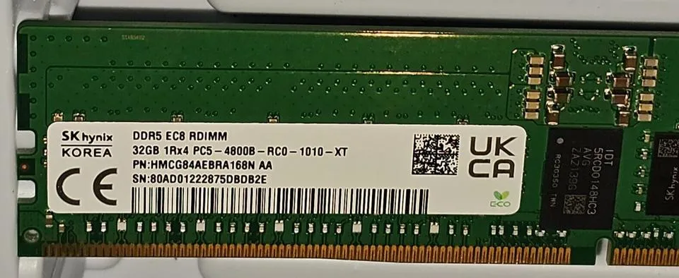 SK hynix 32GB DDR5 4800MHz RDIMM Server RAM